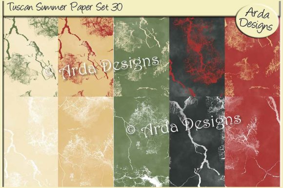 Tuscan Summer Paper Set 30 and A Set of 10 12x12 Inch Backing Papers